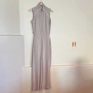 SPANX Taupe Aire Essentials Pique Jumpsuit